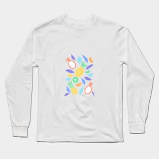 Summer Fruit on White Long Sleeve T-Shirt